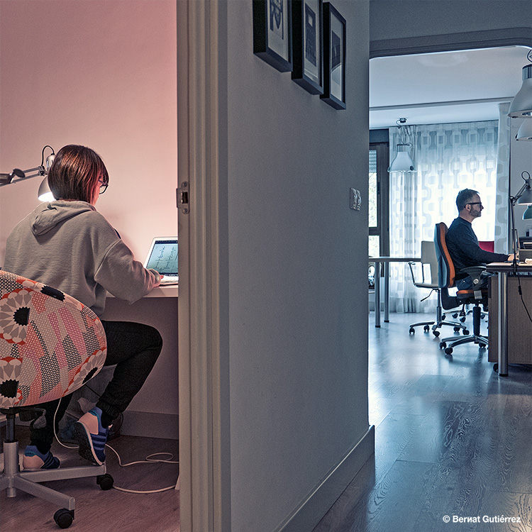 La primera jornada laboral en confinamiento parece la de cualquier día normal... Las tardes ya son otra cosa... Llevo teletrabajando tantos años que hasta esto me parece un chiste... Pero durante los próximos días tendré compañía...